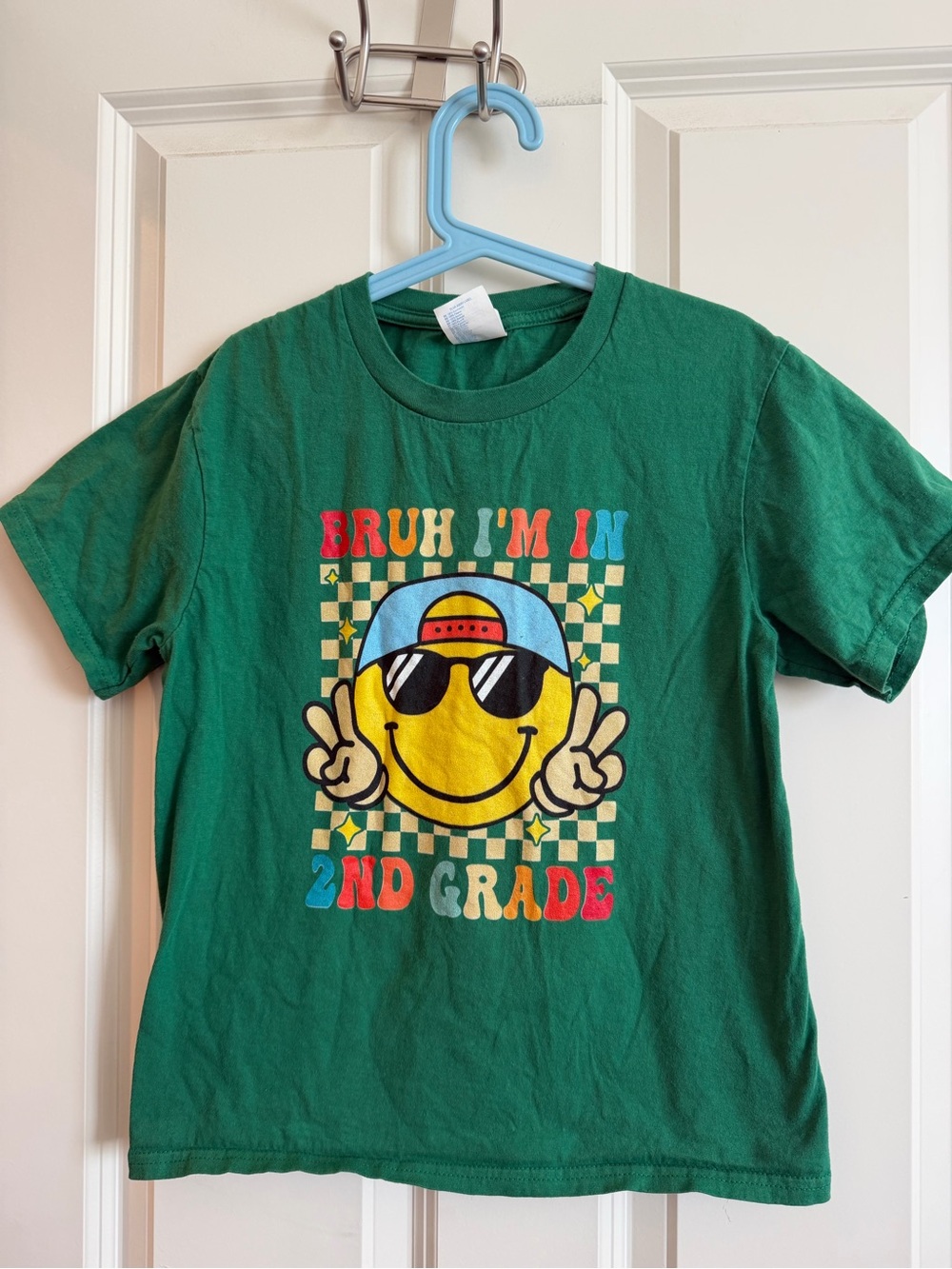 2nd grade back to school green t shirt, size medium